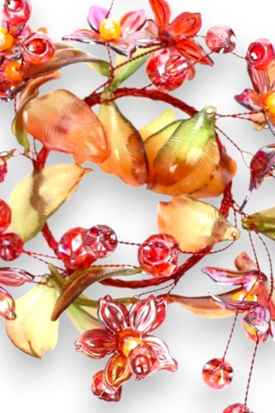 Kristal Detaylı Kırmızı Mumluk ve Masa Süsü (13 cm)