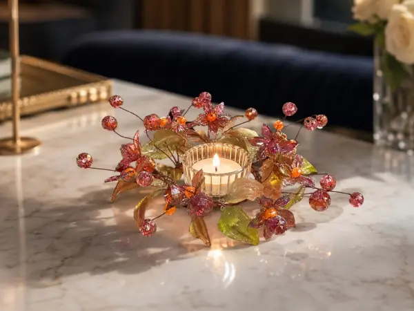 Dekoratif Mumluk Masa Süsü Kristal Kırmızı 13 cm