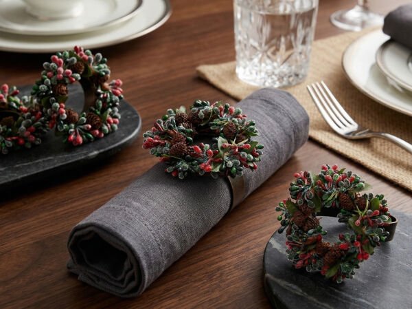 El Yapımı Dekoratif Mumluk Çelenk ve Masa Süsü (13 cm)