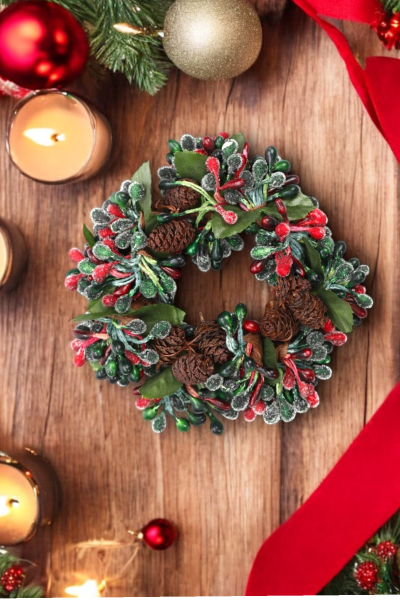 Mumluk Çelenk Handmade Deluxe Masa Süsü Dekor 13cm