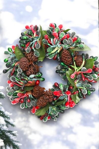 Mumluk Çelenk Handmade Deluxe Masa Süsü Dekor 13cm