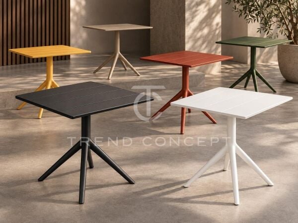 Plastik Bahçe Masası Moduline Wood 70x70 cm