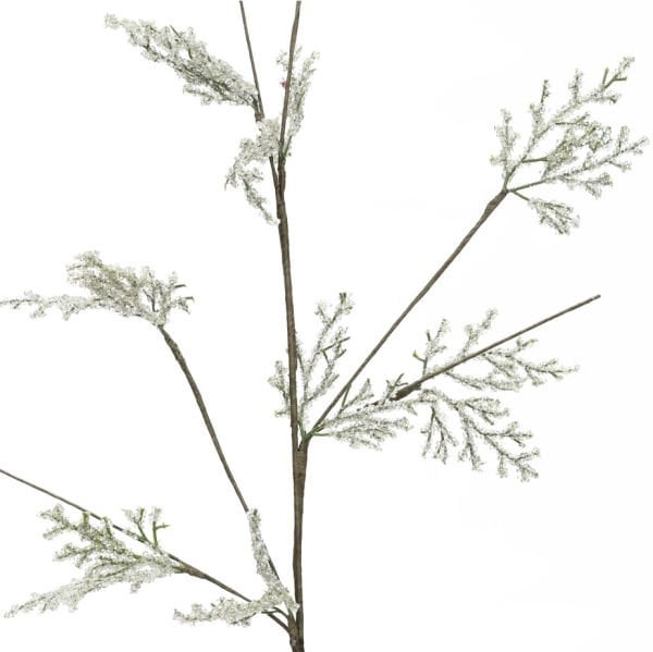 Simli Yapay Çiçek Garland Yaprak Gümüş 75cm