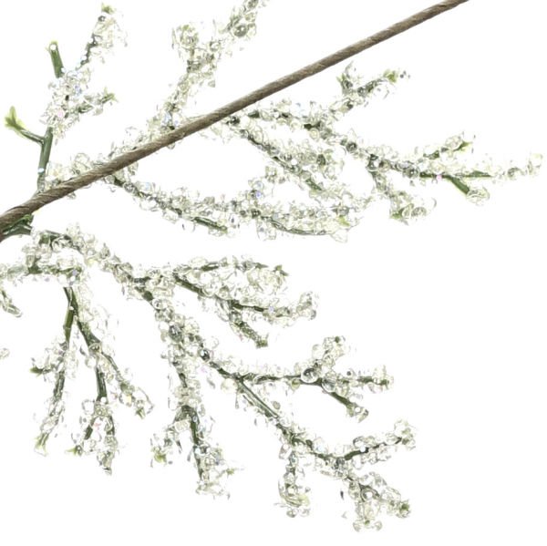 Simli Yapay Çiçek Garland Yaprak Gümüş 75cm