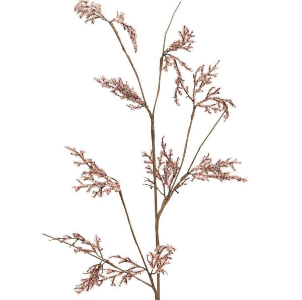 Yapay Çiçek Simli Yapraklı Dekoratif Dal 75 cm Rose Gold