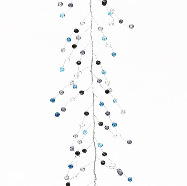 Kristal Boncuklu Garland 130 cm | Düğün ve Davet Masası Süsü – Mavi