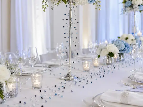 Kristal Görünümlü Dekoratif Masa Süsü ve Sarkıt Dal 120 cm – Mavi