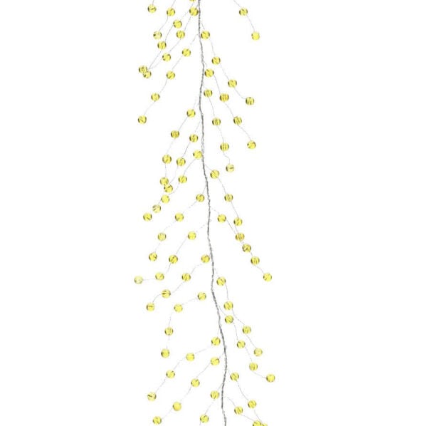 Kristal Boncuklu Garland 130 cm | Düğün ve Davet Masası Süsü – Sarı