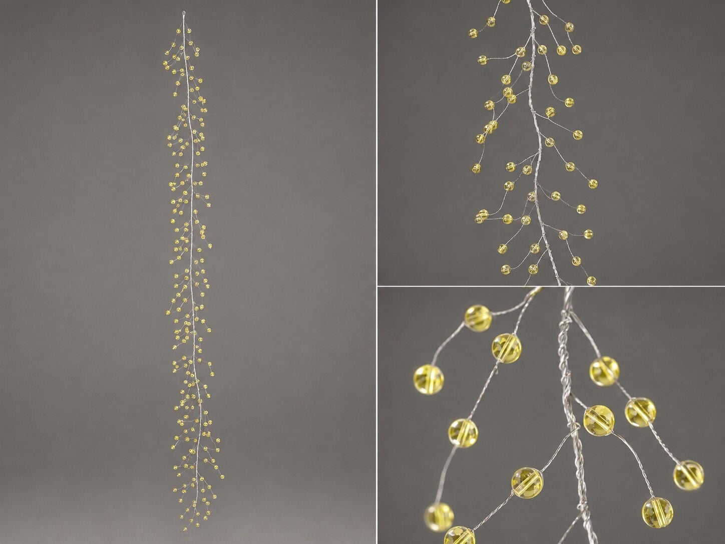 Kristal Görünümlü Dekoratif Masa Süsü ve Sarkıt Dal 120 cm – Sarı