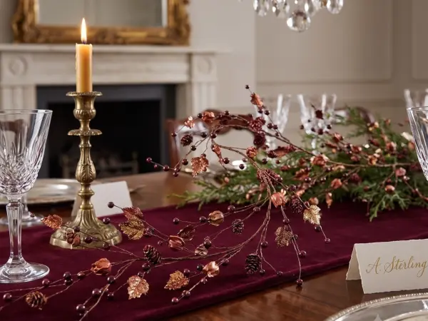 Rose Gold Dekoratif Garland 150 cm | Davet Masası ve Vitrin Süsü