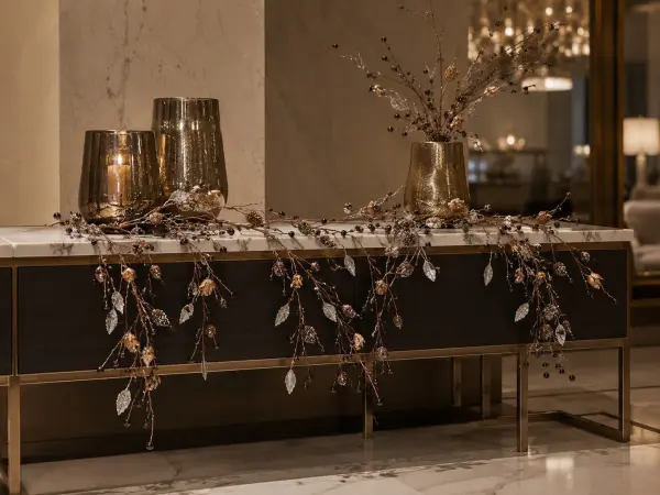 Dekoratif Masa Süsü ve Sarkıt Garland 120 cm – Gümüş