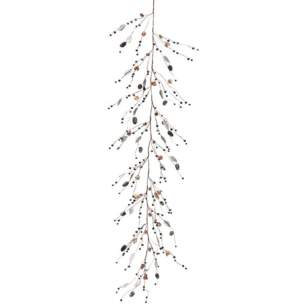 Gümüş Detaylı Dekoratif Garland 150 cm | Davet Masası Süsü