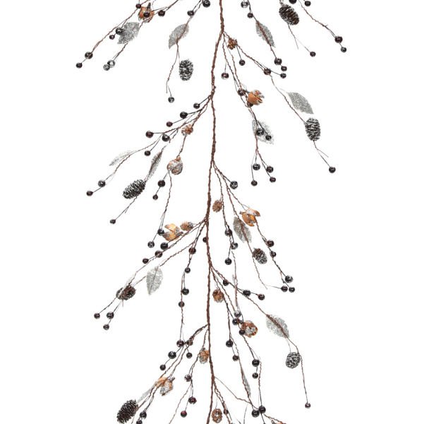 Gümüş Detaylı Dekoratif Garland 150 cm | Davet Masası Süsü