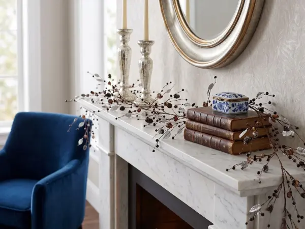 Dekoratif Masa Süsü ve Sarkıt Garland 120 cm – Gümüş