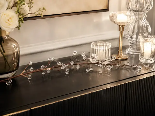 Kristal Görünümlü Dekoratif Masa Süsü ve Sarkıt Dal 120 cm – Şeffaf