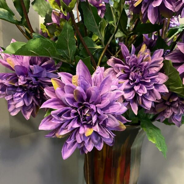 Yapay Çiçek Dahlia Yıldız Çiçeği 86cm Mor