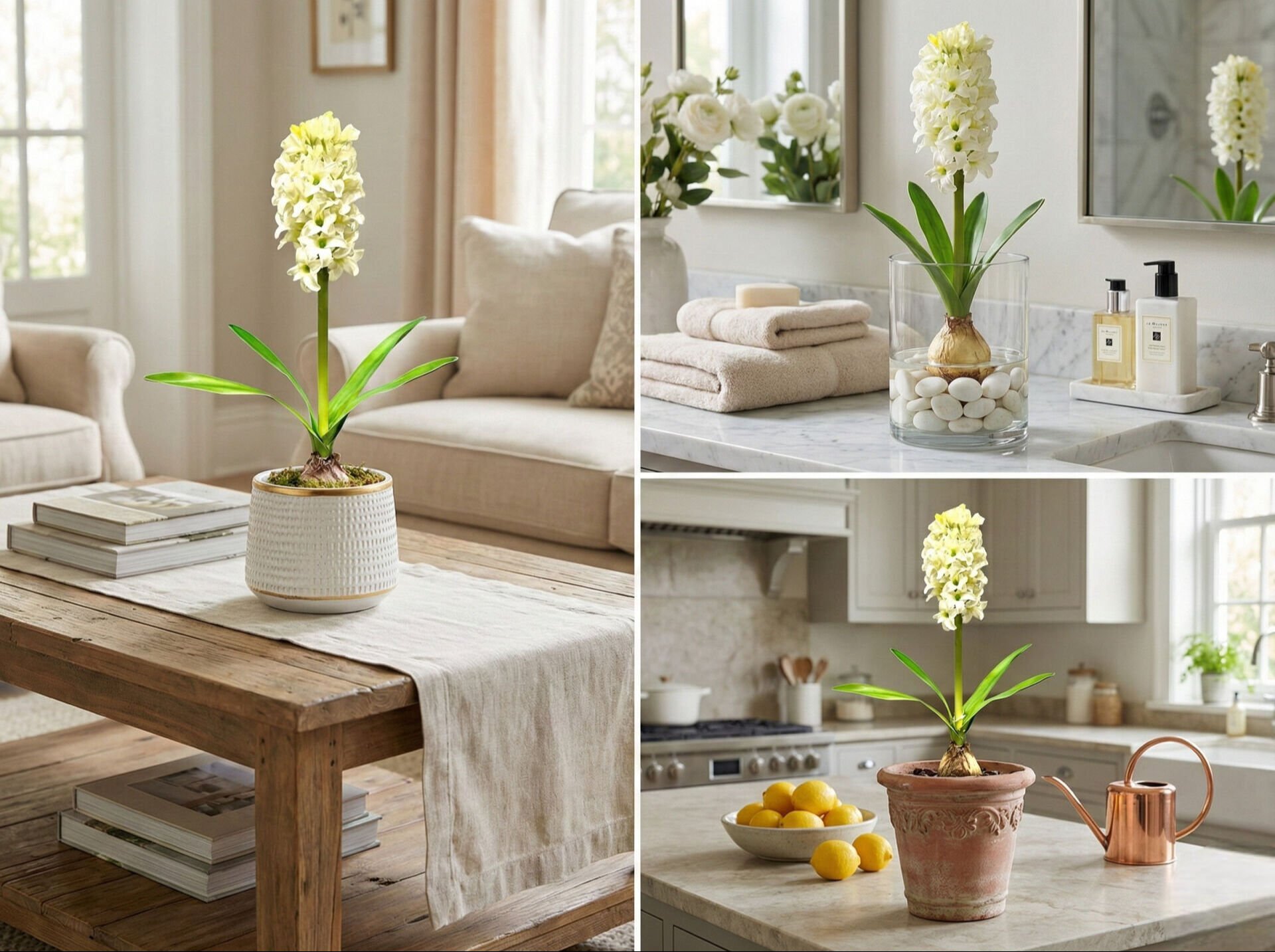 Yapay Beyaz Sümbül Çiçeği (38 cm)