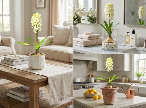 Yapay Sümbül 38 cm Beyaz