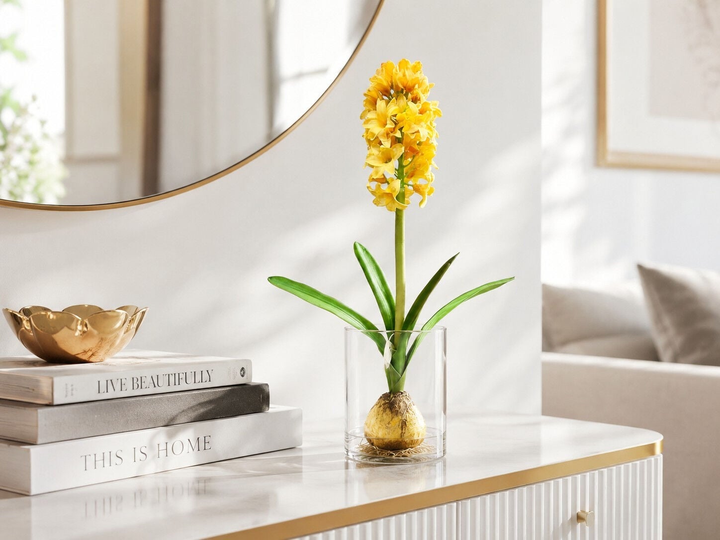 Yapay Sümbül 38 cm Sarı
