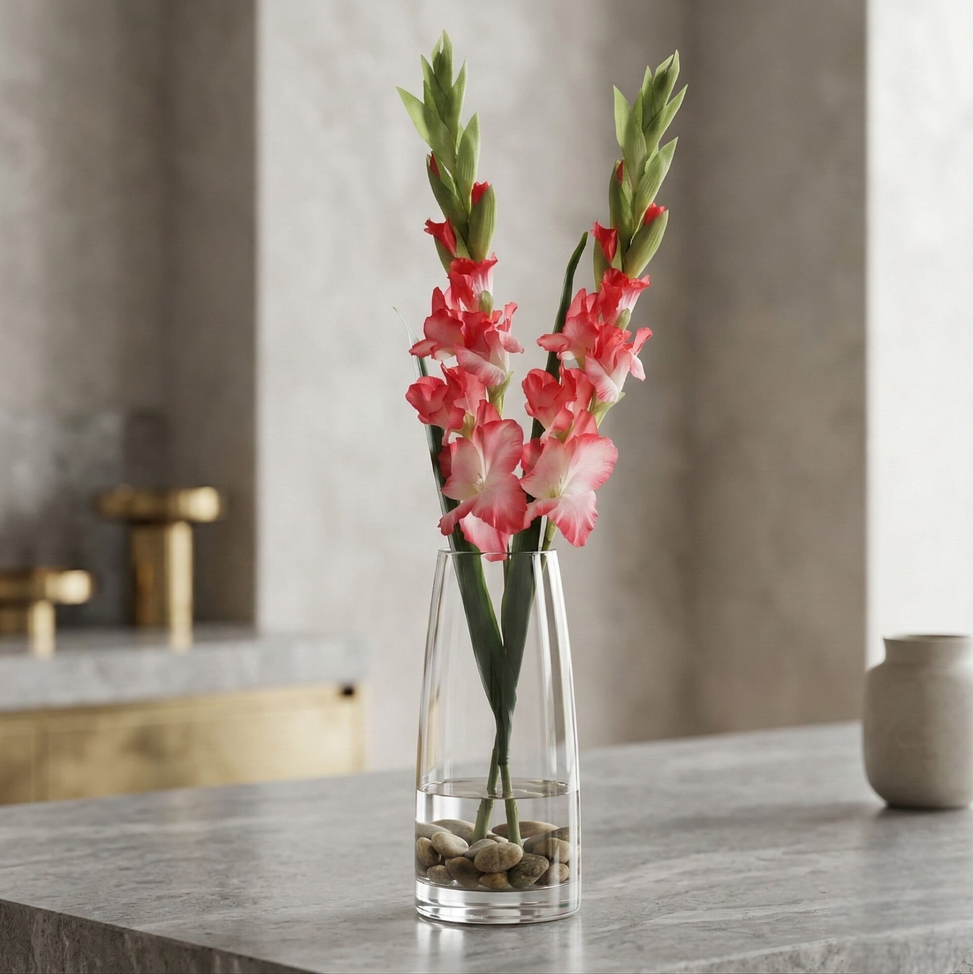 Yapay Pembe Glayör Bahar Dalı - 110 cm Dekoratif Çiçek