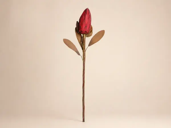 Büyük Dekoratif Yapay Çiçek Dalı Protea 86 cm – Bordo
