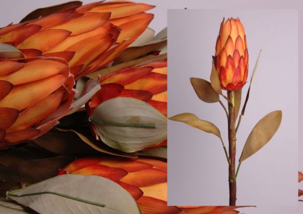 Yapay Protea Dalı 86 cm Turuncu