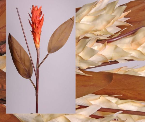 Yapay Ananas Çiçeği Dalı 90 cm Turuncu