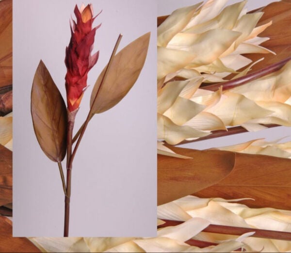 Yapay Ananas Çiçeği Dalı 90 cm Bordo