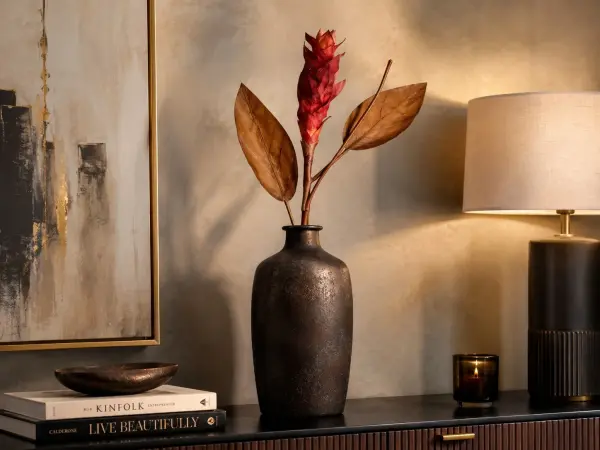 Yapay Ananas Çiçeği Dalı 90 cm Bordo