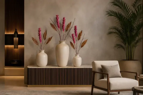 Yapay Ananas Çiçeği Dalı 90 cm Mor