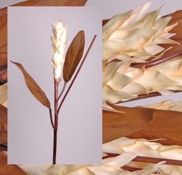 Yapay Ananas Çiçeği Dalı 90 cm Krem