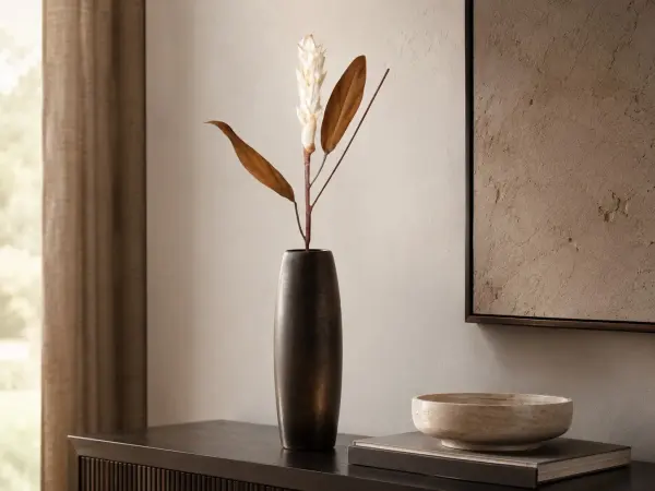 Yapay Ananas Çiçeği Dalı 90 cm Krem