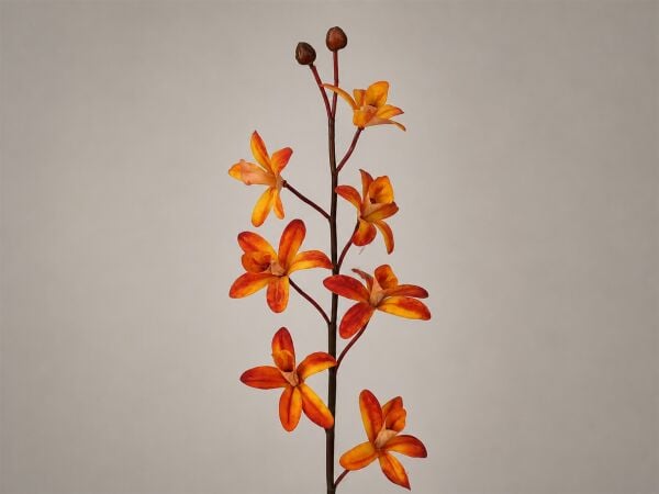 Yapay Orkide Dalı 75 cm Turuncu