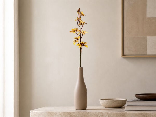Yapay Orkide Dalı 75 cm Sarı