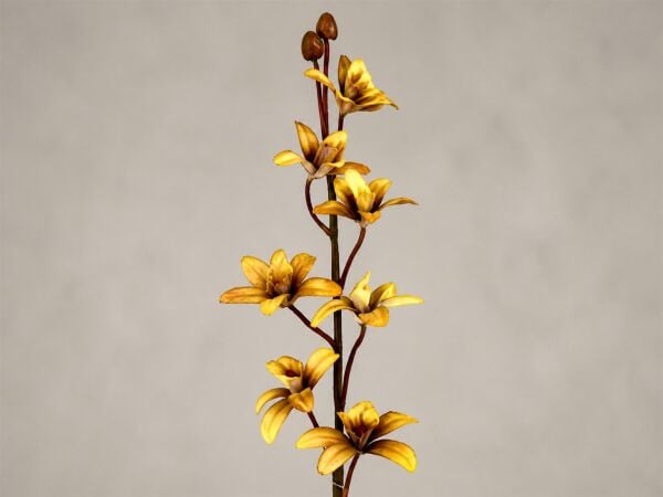 Yapay Orkide Dalı 75 cm Sarı