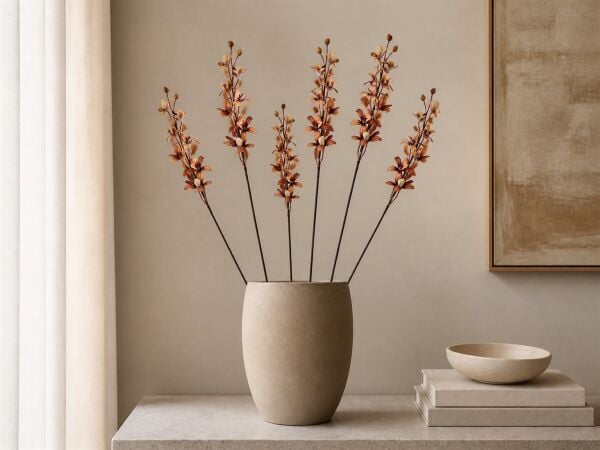 Yapay Orkide Dalı 75 cm Kahverengi