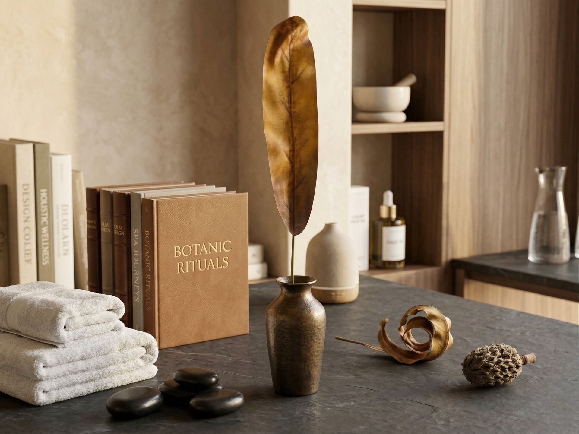 Yapay Tropikal Yaprak 85 cm - Kurutulmuş Görünümlü Dekoratif Uzun Yaprak