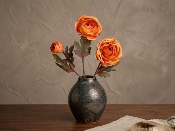 Yapay Kamelya Tek Dal 76 cm - Turuncu