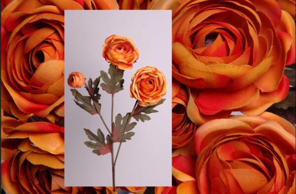 Yapay Kamelya Tek Dal 76 cm - Turuncu