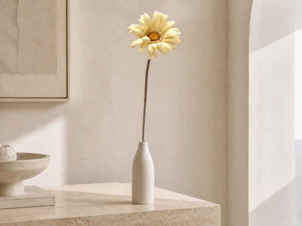 Yapay Gerbera Papatya 63 cm Krem