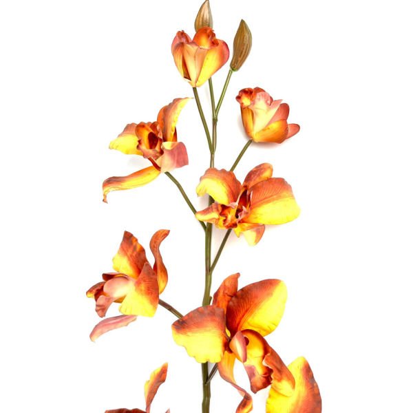 Yapay Çiçek Orkide Phalaenopsis 97cm Turuncu