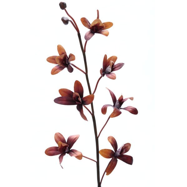 Yapay Çiçek Orkide 90cm Kahve