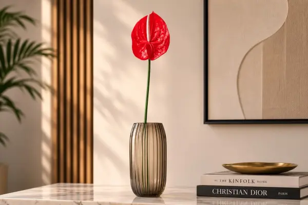 Kırmızı Yapay Antoryum Dalı 60 cm