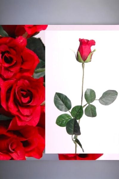 Yapay Çiçek Kırmızı Gül 72cm