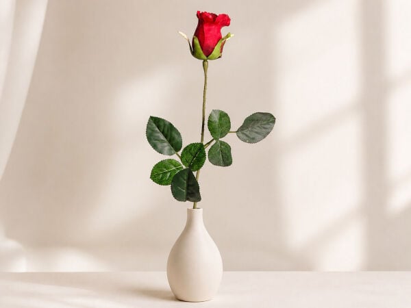 Yapay Gonca Gül Tek Dal 72 cm Kırmızı