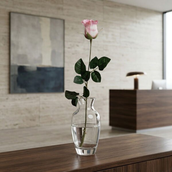 Yapay Pembe Gül Tek Dal (72 cm)