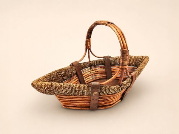 Hasır Sepet – Kayık Formlu Kulplu 56 × 30 × 40 cm