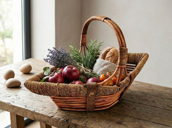 Grand XL Natural Hasır Sepet 56x30x40cm