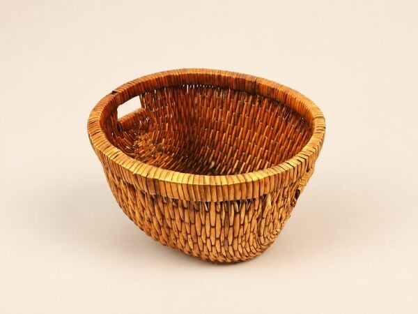 Hasır Sepet – Oval Kulplu Düzenleyici 38 × 30 × 20 cm