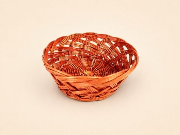 Hasır Sepet – Küçük Yuvarlak Sunum Kasesi 17 × 7 cm